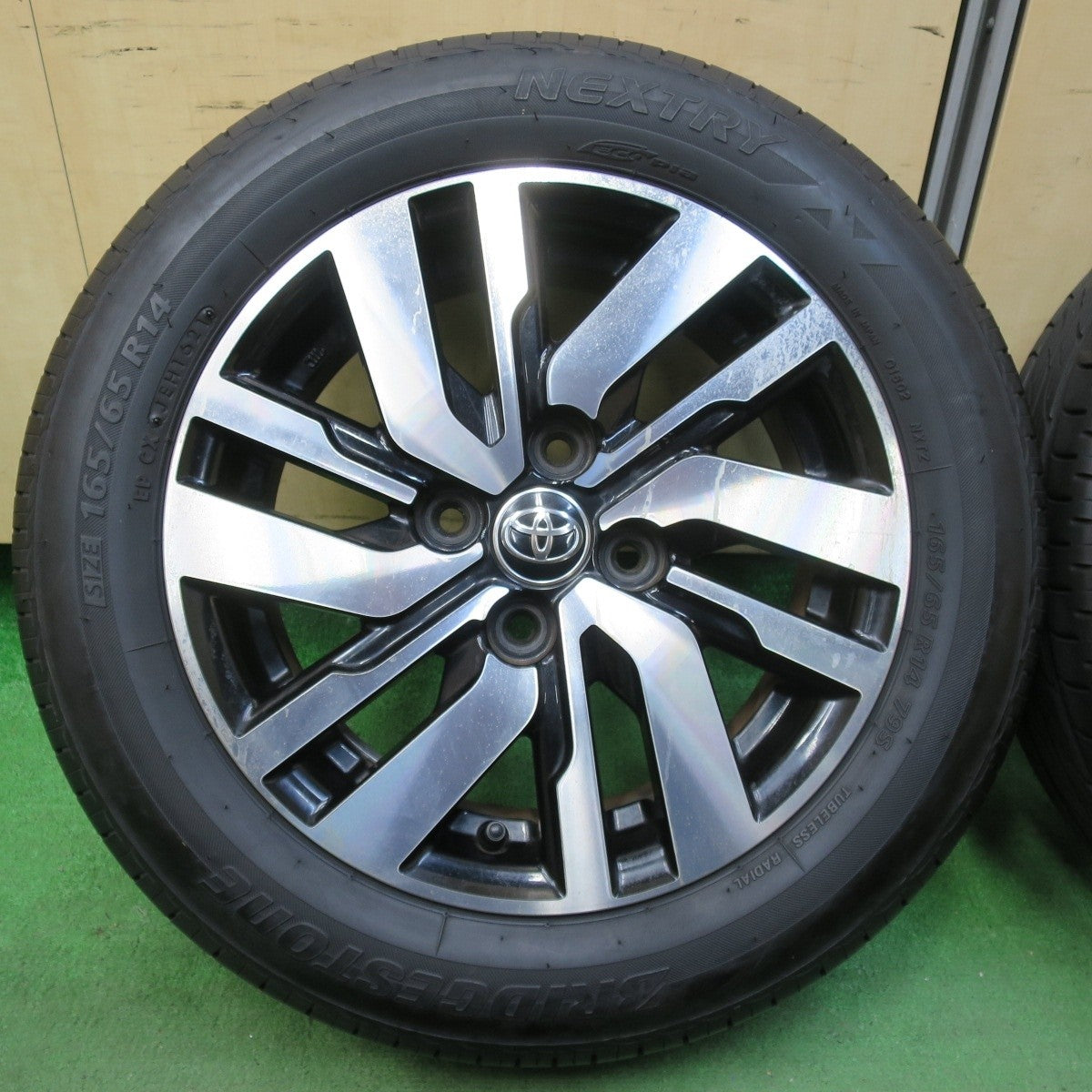 バリ溝 21年 ほぼ10分★トヨタ タンク ルーミー 純正 165/65R14 ブリヂストン ネクストリー エコピア PCD100/4H★5012002イノ