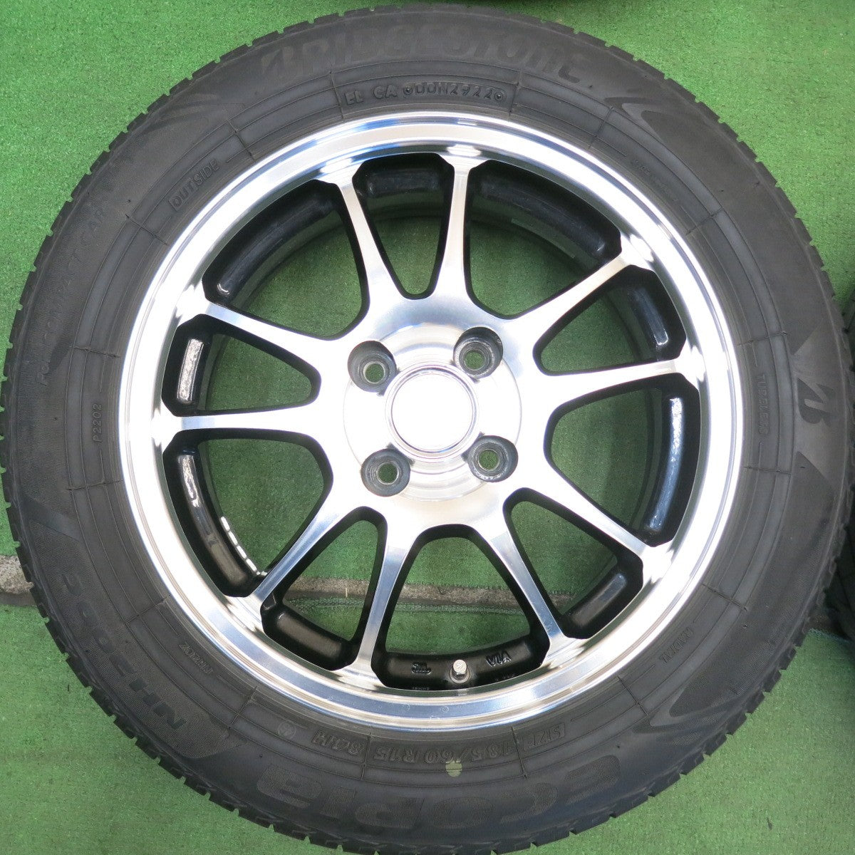 バリ溝！22年！9分◎185/60R15 ブリヂストン エコピア NH200C ECO FORME エコフォルム 15インチ PCD100/4H◎6071605HAノ