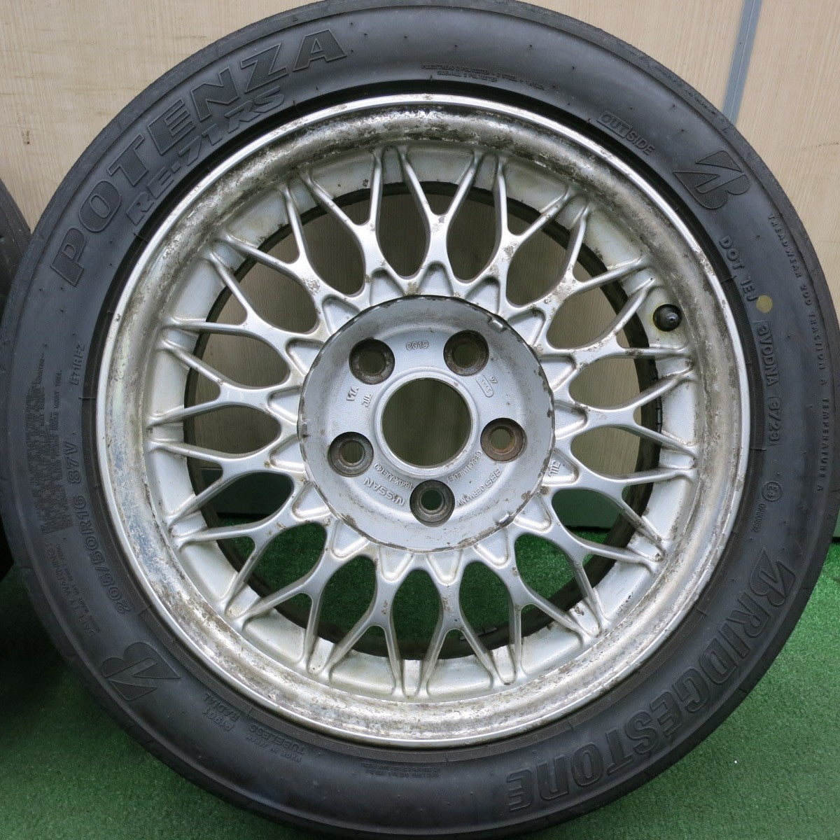 *送料無料* 4本価格！23年★日産 セドリック 純正 BBS CG19 205/50R16 ブリヂストン ポテンザ RE-71RS 16インチ PCD114.3/5H★4042801HAノ