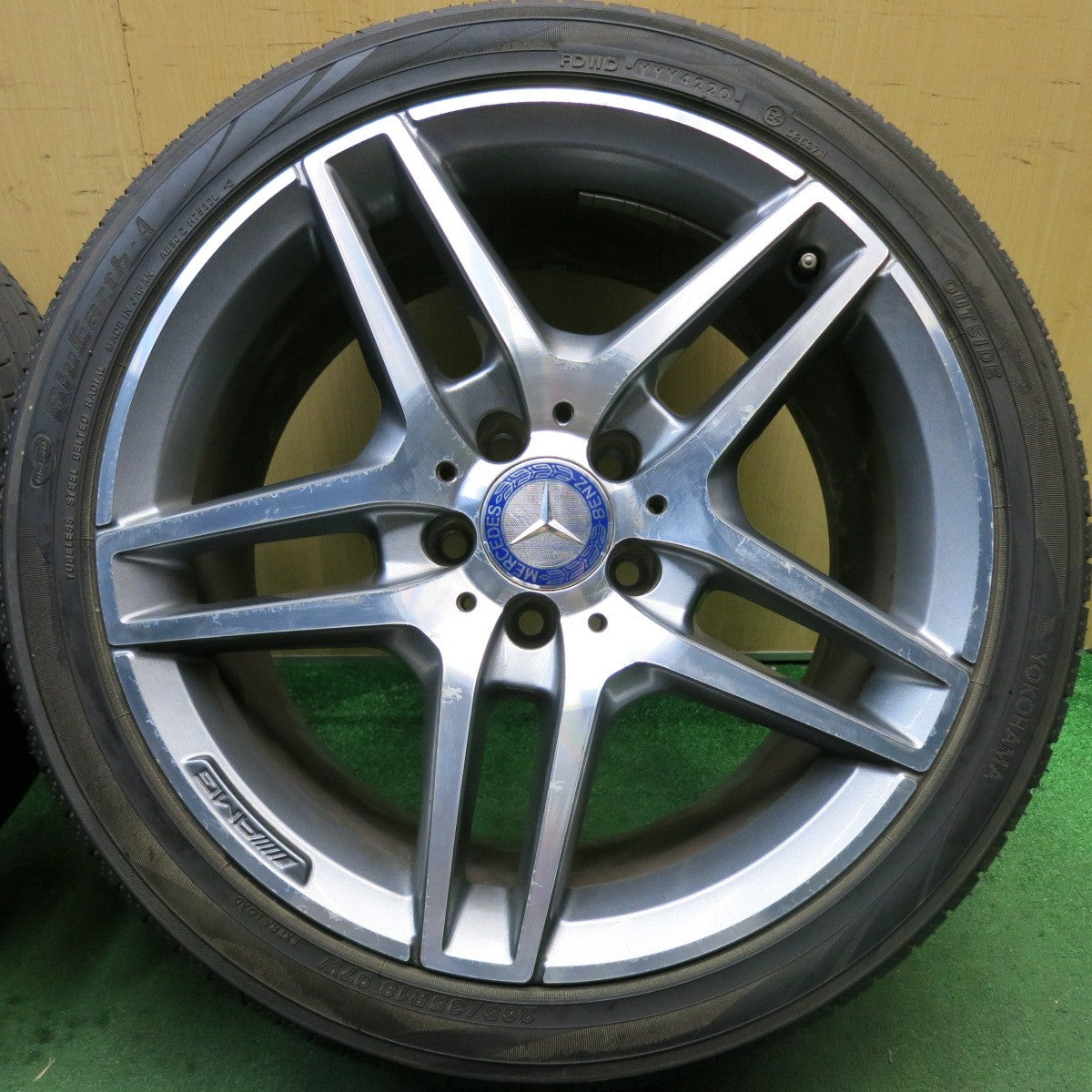 バリ溝！9.5分★ベンツ W212 Eクラス 純正 AMG 245/40R18 265/35R18 ヨコハマ BluEarth-A 18インチ PCD112/5H★5080209HAノ