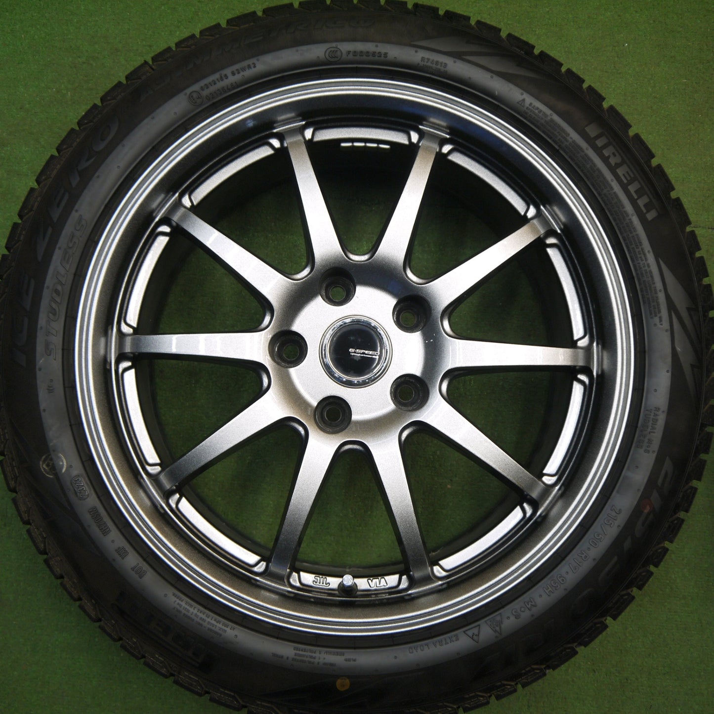バリ溝！23年！キレイ！9分★スタッドレス 215/50R17 ピレリ アイスゼロ アシンメトリコ G-SPEED Gスピード 17インチ PCD114.3/5H★6032514Hス