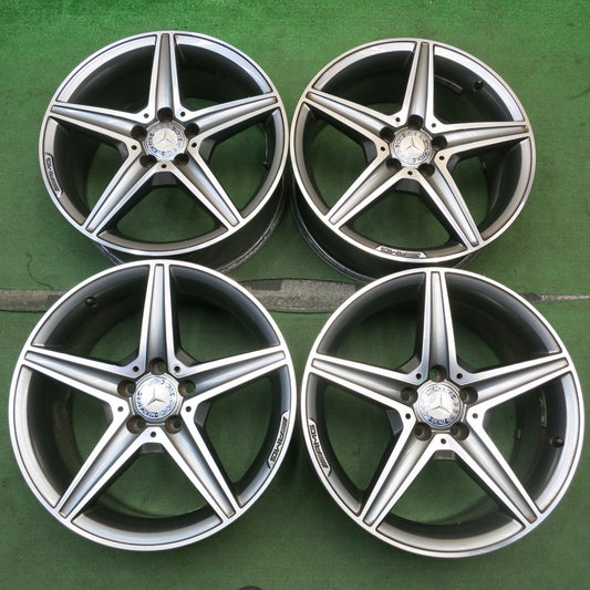 4本価格★ベンツ Cクラス W205 純正 AMG ホイール 18インチ 7.5J×18H2 8.5J×18H2 PCD112/5H★5092507HAホ