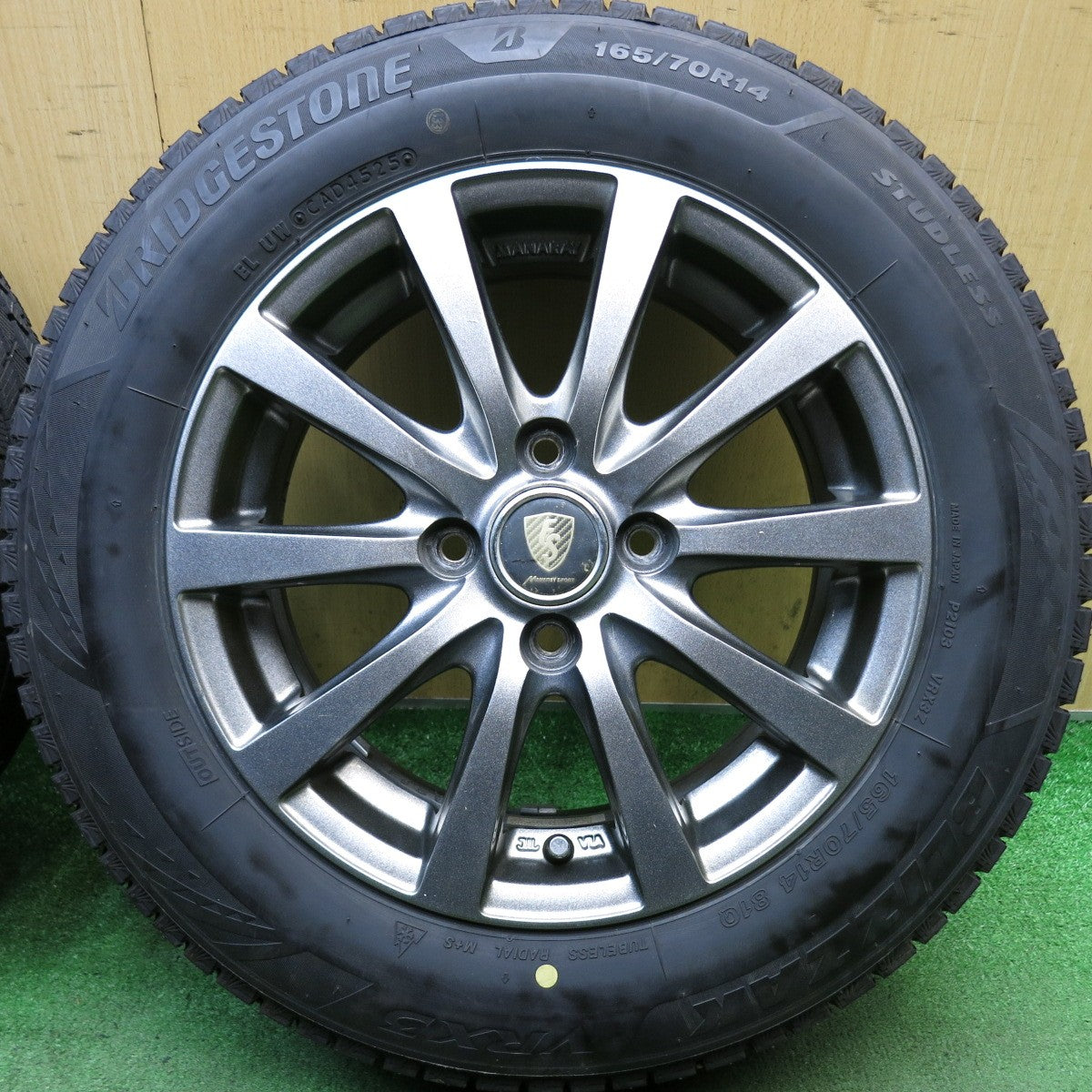 バリ溝！25年！9.5分◎スタッドレス 165/70R14 ブリヂストン ブリザック VRX3 MANARAY SPORT マナレイ スポーツ 14インチ PCD100/4H◎6080401AKス