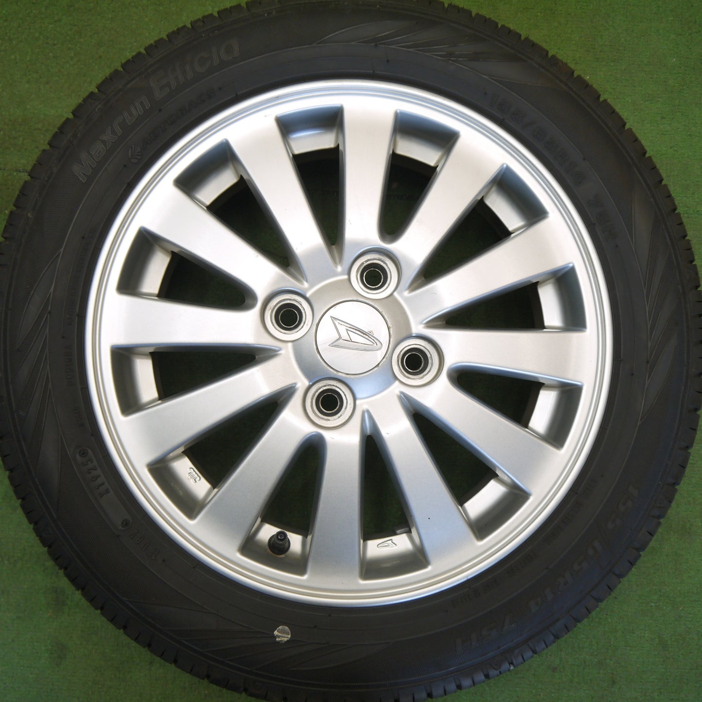 バリ溝！25年！8.5分★ダイハツ ムーヴ コンテ 純正 155/65R14 オートバックス Maxrun Efficia 14インチ PCD100/4H★6051302Hノ