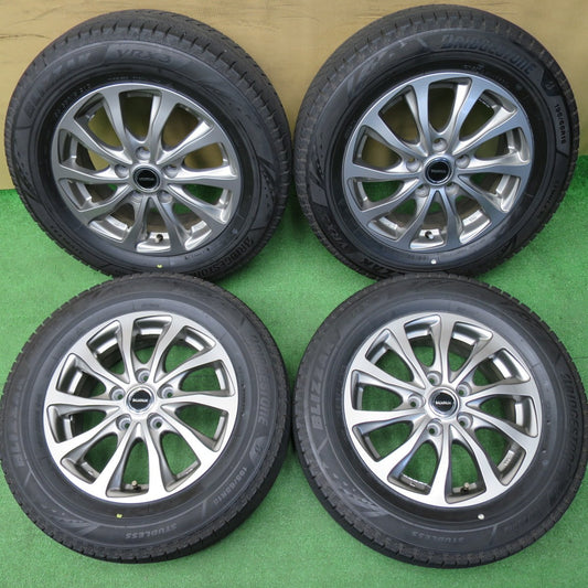 バリ溝！23年！キレイ！9.5分★スタッドレス 195/65R15 ブリヂストン ブリザック VRX3 BALMINUM TR10 バルミナ 15インチ PCD114.3/5H★6040306NKス