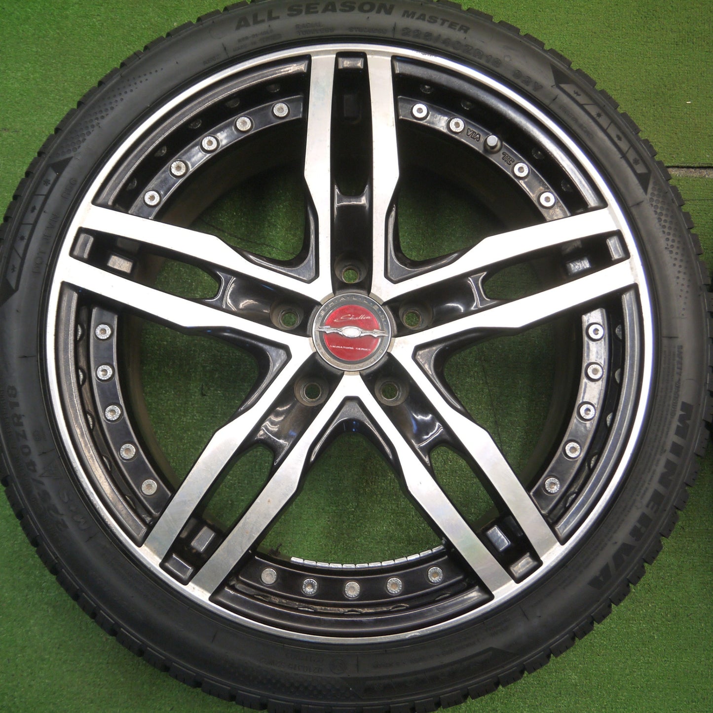 [送料無料] タイヤ未使用！23年★Shallen XF-55 モノブロック 共豊 AME 225/40R18 ミネルバ オールシーズン マスター シャレン 18インチ PCD114.3/5H★5012103Hノ
