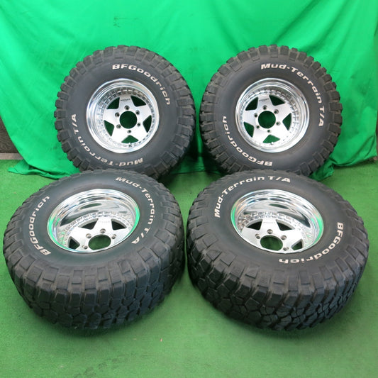 *送料無料* バリ溝！キレイ！9分★WORK PITNEY Deerfield 33×12.50R15 BFグッドリッチ Mud-Terrain T/A KM2 ホワイトレター ワーク PCD139.7/6H★4051701ナノ