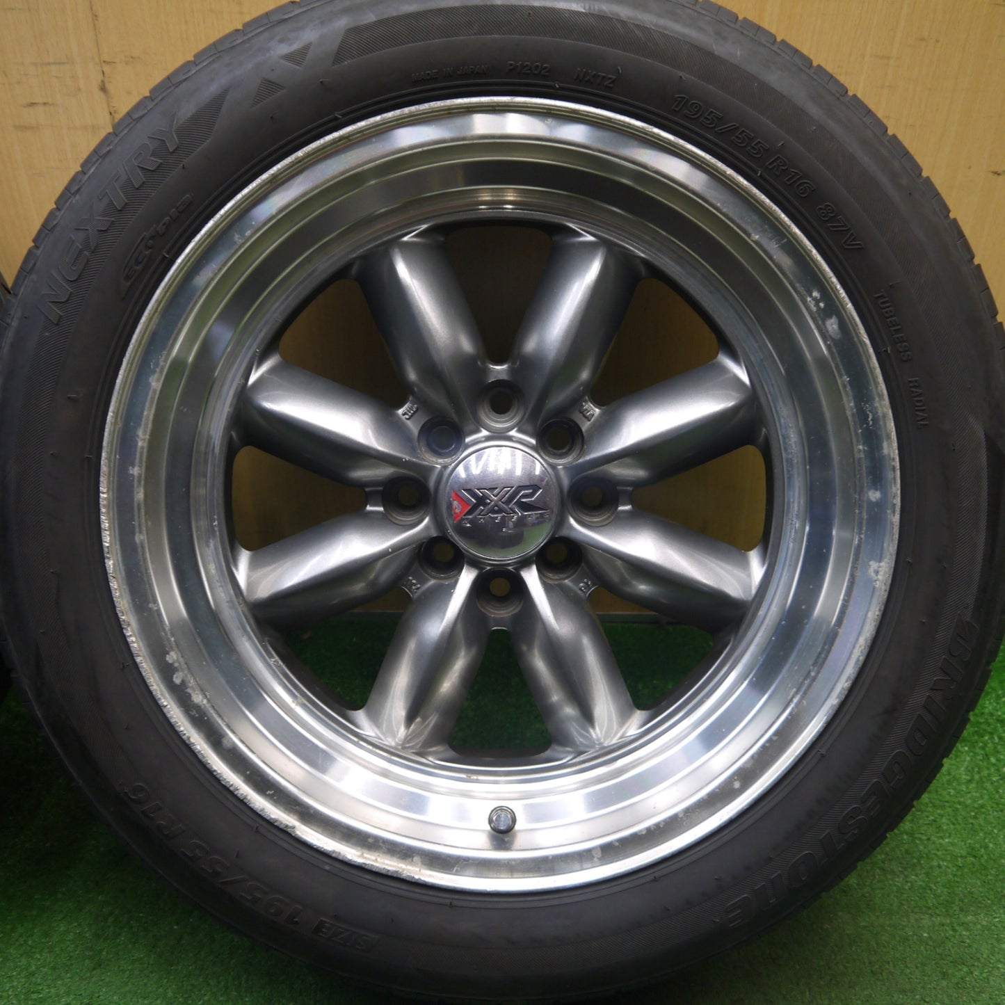 バリ溝！9分★XXR 513 195/55R16 ブリヂストン ネクストリー エコピア 16インチ PCD100 114.3/4H マルチ★6021610Hノ
