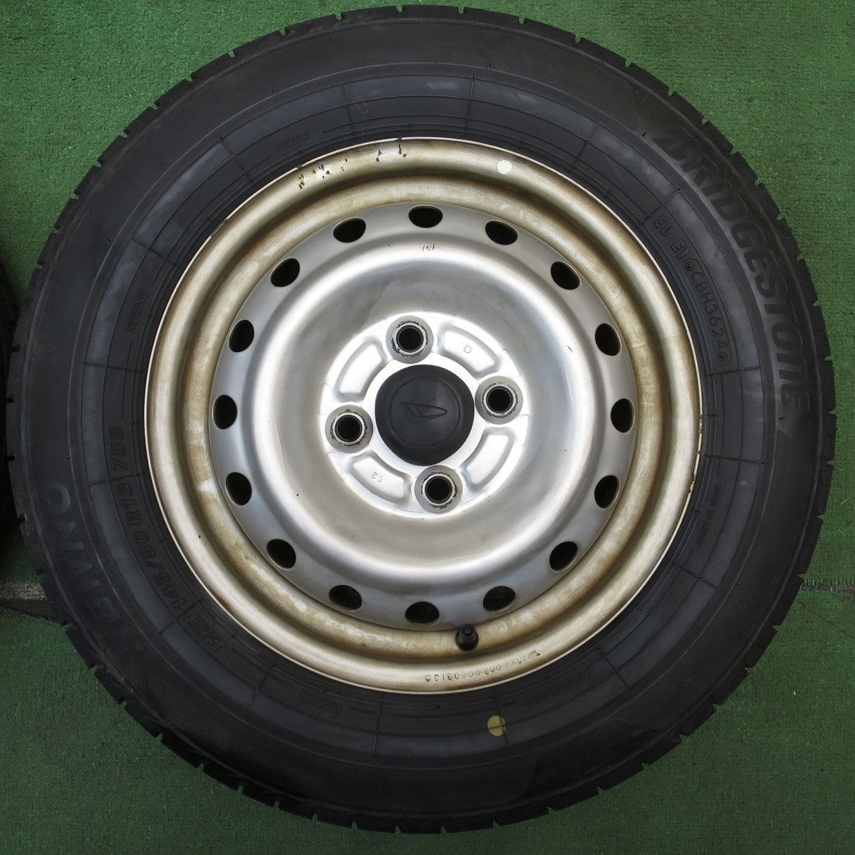 バリ溝！24年！8.5分★ダイハツ ミラ タント ムーヴ 等 純正 スチール 145/80R13 ブリヂストン NEWNO ニューノ 13インチ PCD100/4H★5073101NJノ