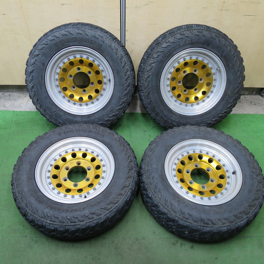 4本価格★195/80R15 ヨコハマ ジオランダー M/T G003 レンコン EPSILON 社外 アルミ ホイール 15インチ PCD139.7/6H★6030702ナノ