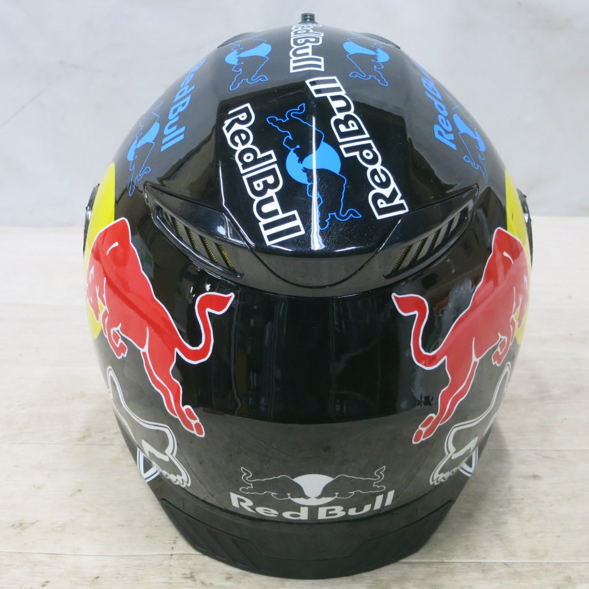 [送料無料] ◆レッドブル Redbull フルフェイスヘルメット XLサイズ シールド ブラック 黒 観賞用 ディスプレイ用◆