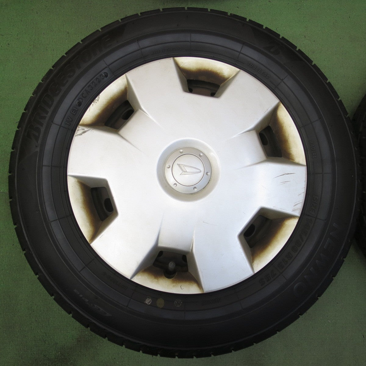 バリ溝！23年！9.5分以上★ダイハツ タント ムーヴ 等 純正 スチール 145/80R13 ブリヂストン NEWNO ニューノ 13インチ PCD100/4H★6052907イノ