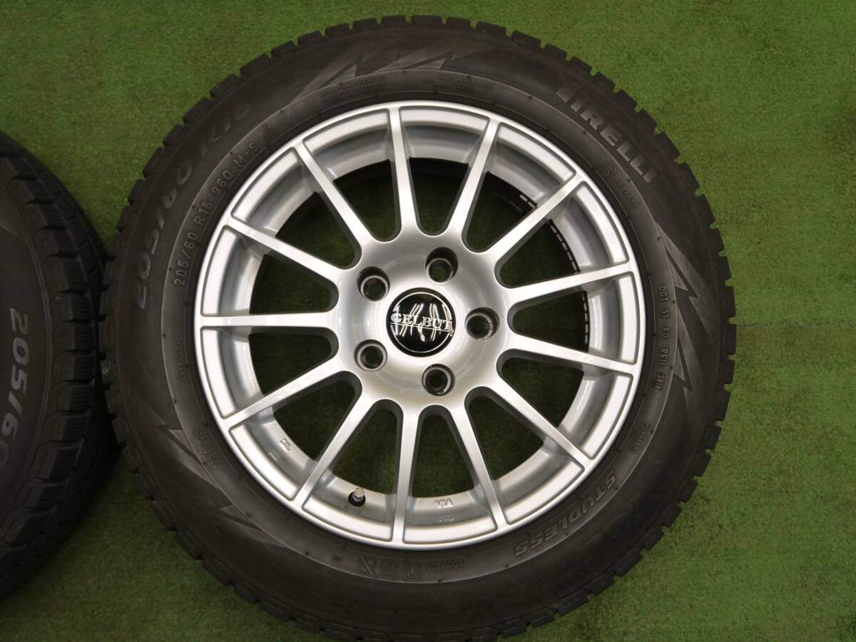 キレイ★BMW 等 GELBUT 205/60R16 スタッドレス ピレリ アイスアシンメトリコ ゲルプート 16インチ PCD120/5H★2030807クス