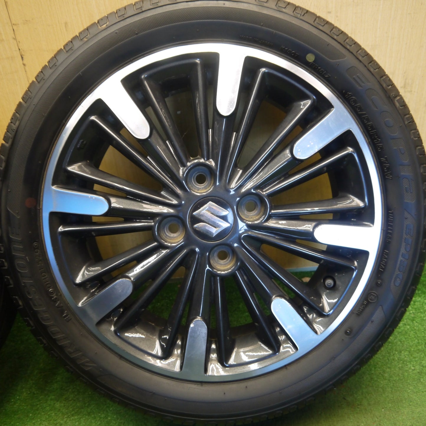 4本価格◎スズキ スペーシア カスタム 純正 165/55R15 ブリヂストン エコピア EP150 15インチ PCD100/4H◎6061005Hノ