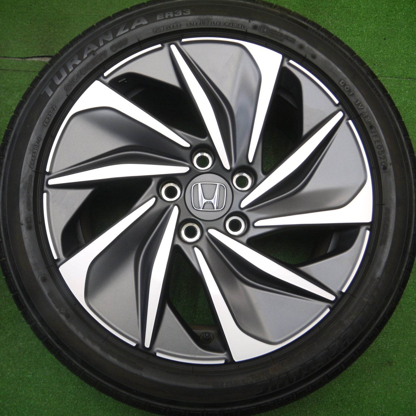 [送料無料] バリ溝！20年！キレイ！8.5分★ホンダ ZE4 インサイト 純正 215/50R17 ブリヂストン トランザ ER33 17インチ PCD114.3/5H★4121806Hノ