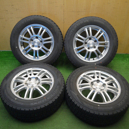 バリ溝！23年！キレイ！9.5分★スタッドレス 195/65R15 ダンロップ ウインターマックス WM02 MACBES MA7 マクベス 15インチ PCD114.3/5H★6021303Hス