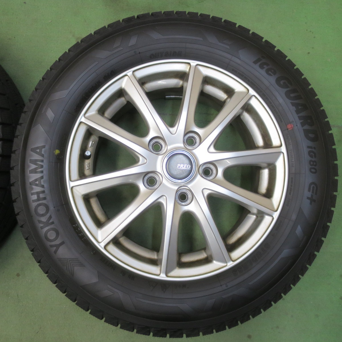 バリ溝！25年！ほぼ10分★スタッドレス 195/65R15 ヨコハマ アイスガード iG80 PREO プレオ 15インチ PCD114.3/5H★6032505イス