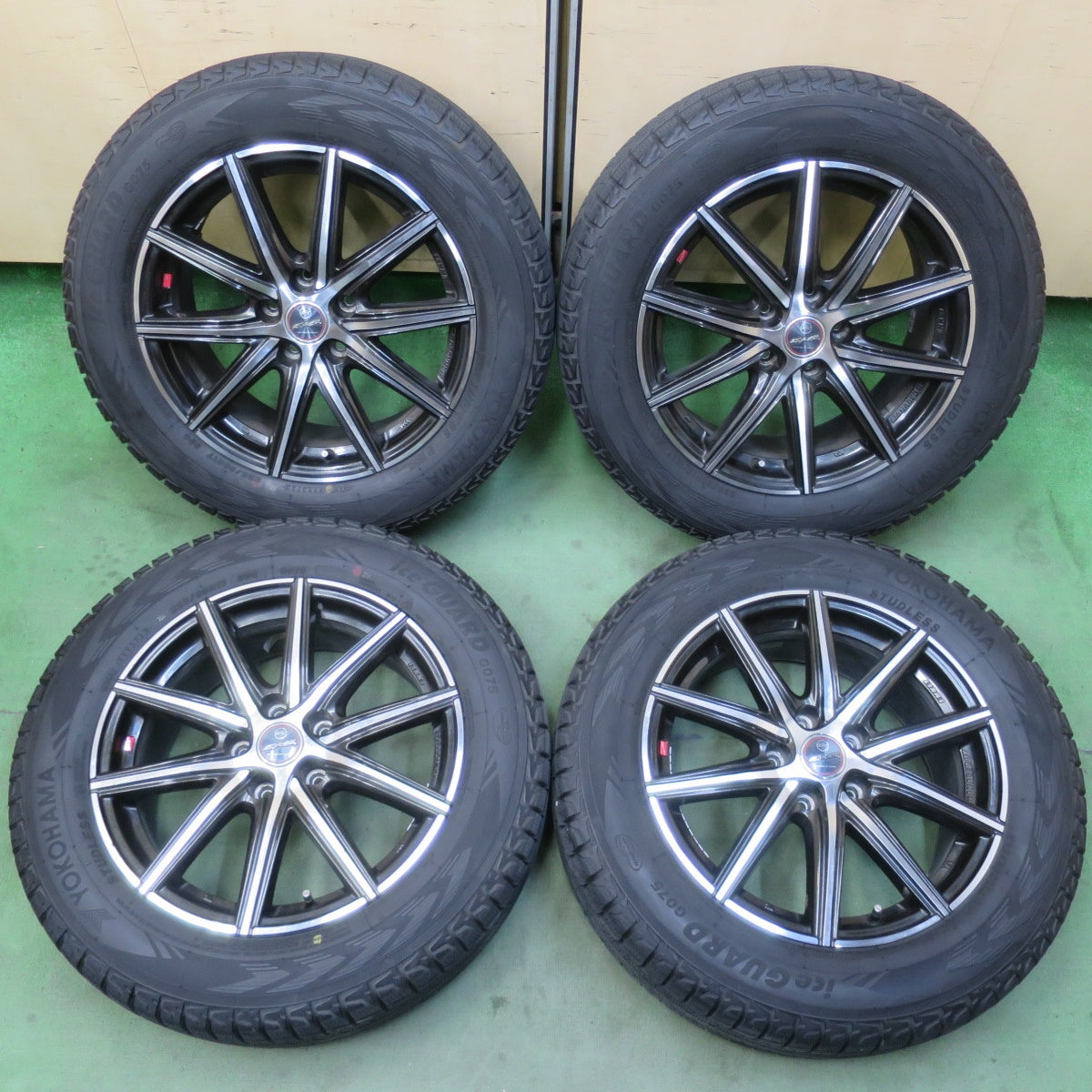 バリ溝！23年！9分★スタッドレス 225/60R17 ヨコハマ アイスガード G075 SMACK ENKEI スマック エンケイ 17インチ PCD114.3/5H★6031407イス