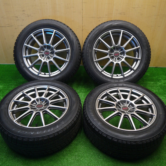 バリ溝！21年！9.5分★スバル フォレスター STi 純正 ENKEI 225/55R17 スタッドレス トライアングル SNOW LION 17インチ エンケイ PCD100/5H★5101004Hス
