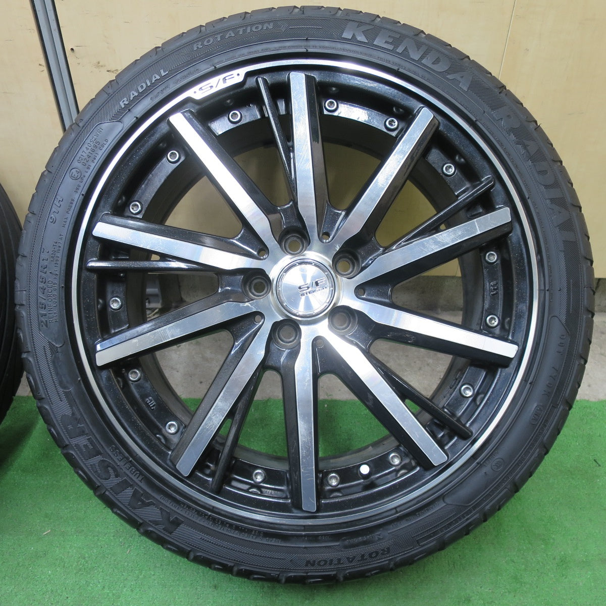 バリ溝！21年！8.5分★86 BRZ 等 S/F STEINER 215/45R17 ケンダ ラジアル カイザー シュタイナー 17インチ PCD100/5H★5060302TTノ