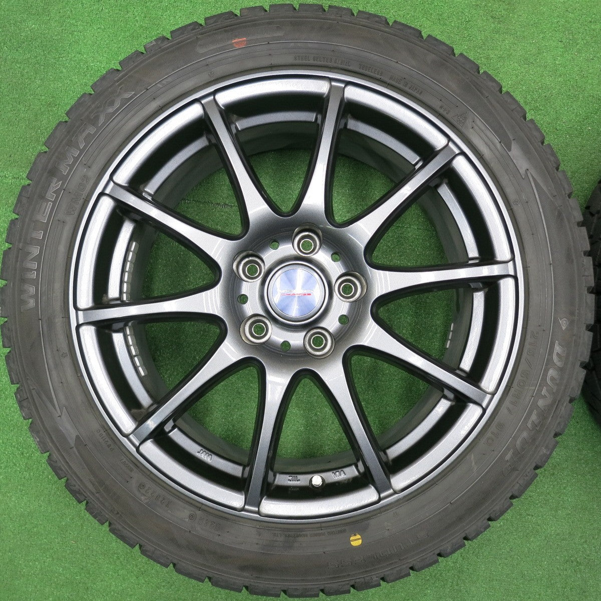 [送料無料] バリ溝！22年！キレイ！9.5分★スタッドレス 215/50R17 ダンロップ ウインターマックス WM02 VELVA CHARGE ヴェルヴァ 17インチ PCD114.3/5H★4112502NJス