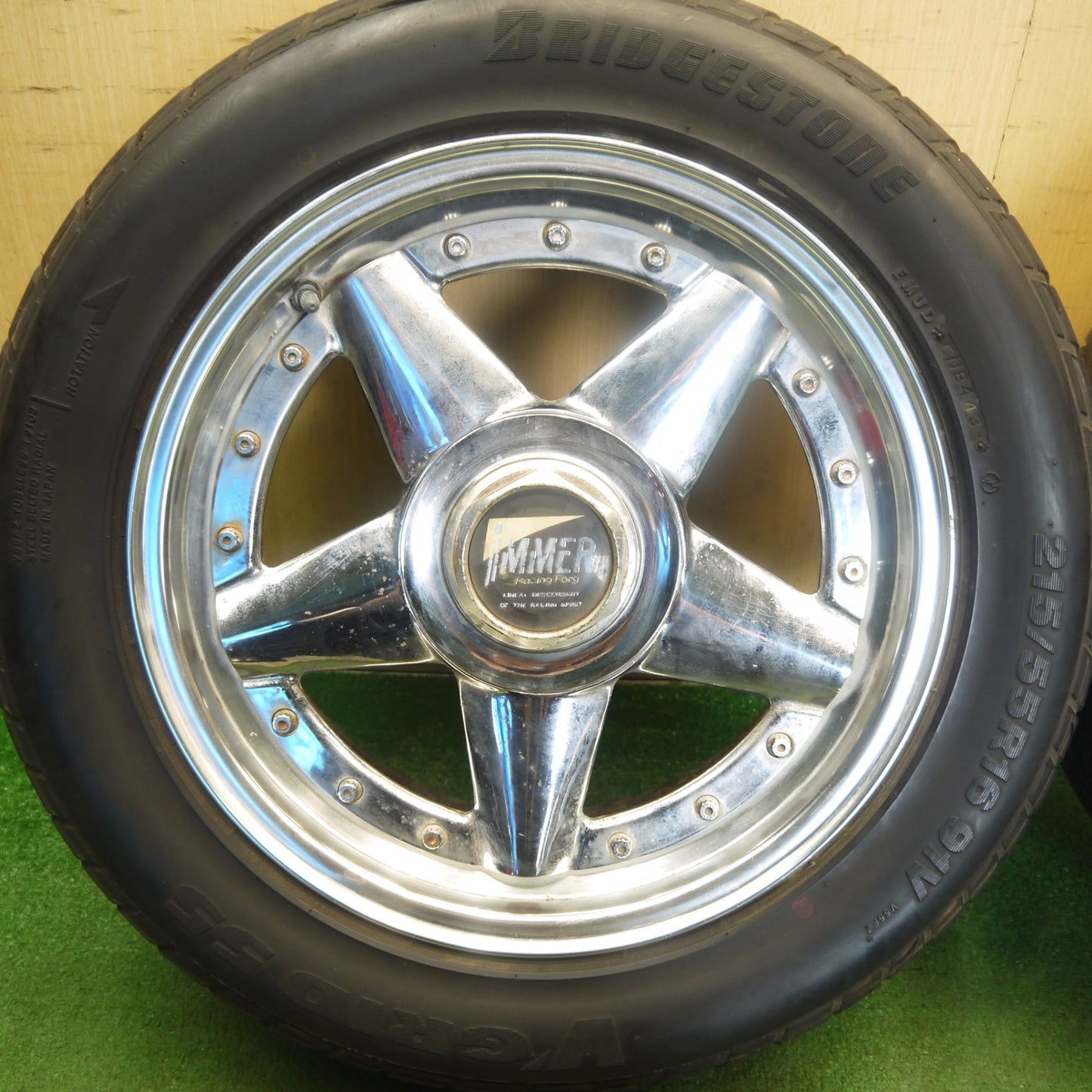 4本価格◎当時物 旧車 IMMER Racing Forg 215/55R16 225/50R16 ブリヂストン V'GRID 55 ヨコハマ GRAND PRIX M5 16インチ PCD114.3/5H◎6071301Hノ