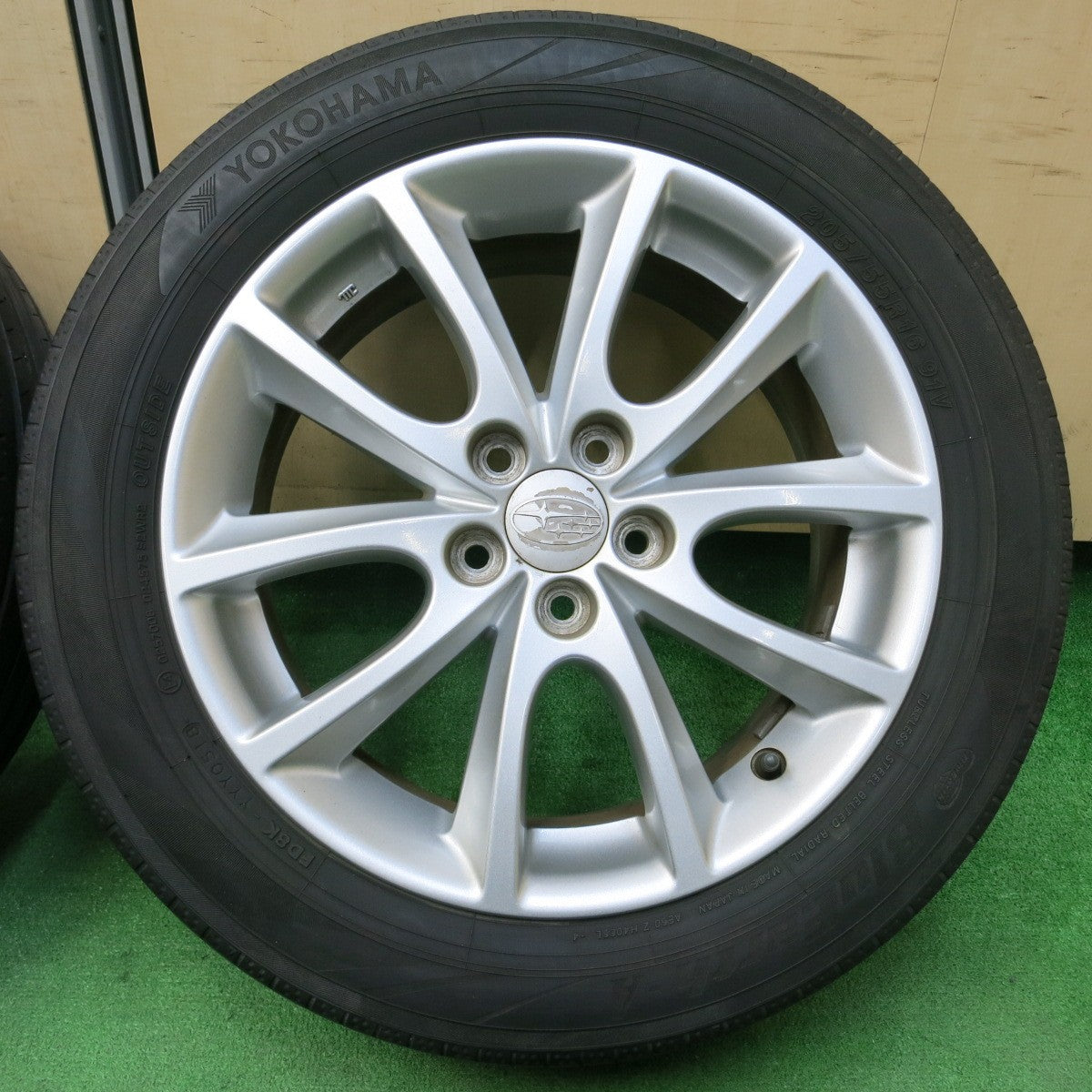 *送料無料* キレイ★スバル インプレッサ 純正 205/55R16 ヨコハマ BluEarth-A 16インチ PCD100/5H★4040604イノ