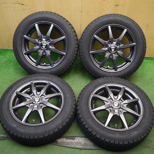 ほぼ未使用！24年！キレイ★スタッドレス 155/65R14 ダンロップ ウインターマックス WM02 ESTROSA EST-8S エステローザ 14インチ PCD100/4H★5082508Hス