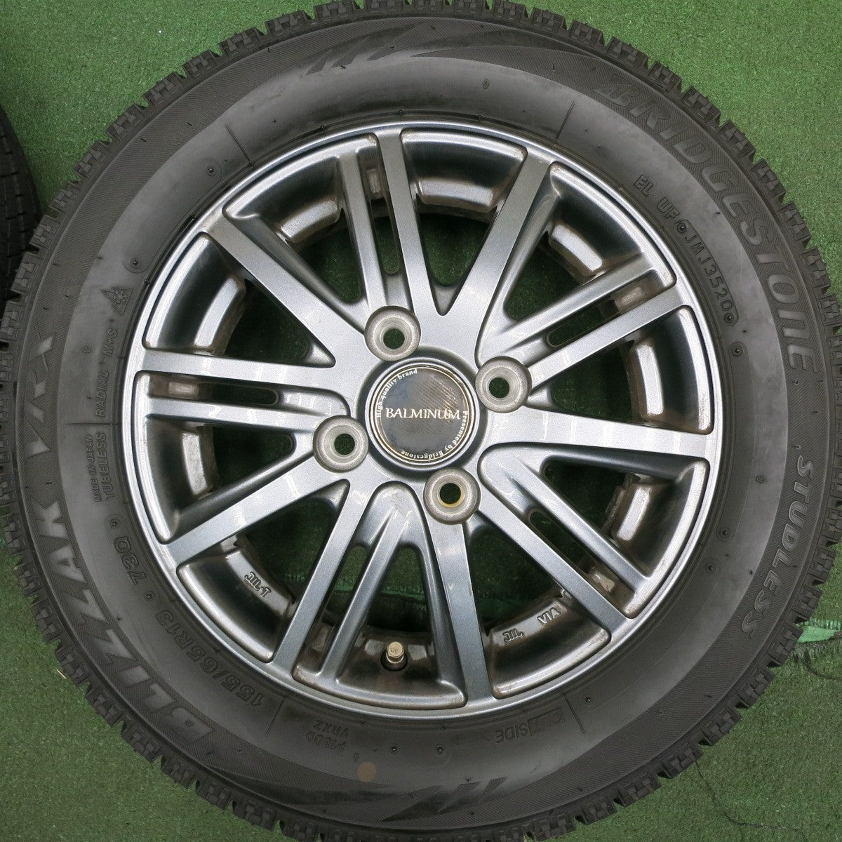 *送料無料* バリ溝！20年！キレイ！ほぼ10分★スタッドレス 155/65R13 ブリヂストン ブリザック VRX BALMINUM バルミナ 13インチ PCD100/4H★4053003HAス