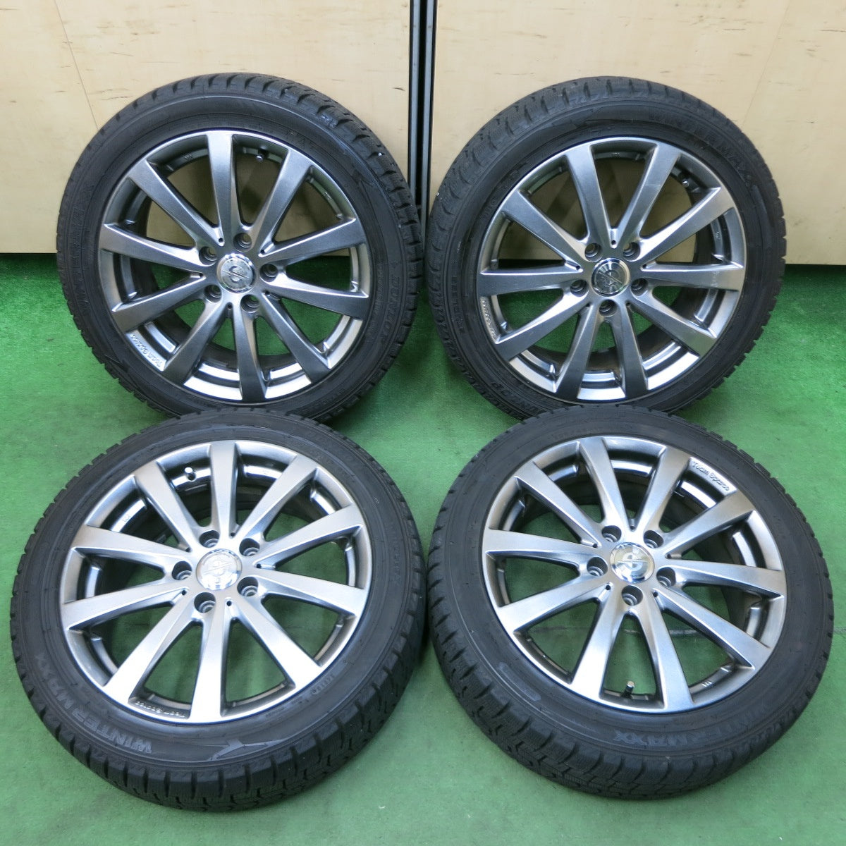 [送料無料] バリ溝！キレイ！9分★ワーゲン アウディ 等 225/45R17 スタッドレス ダンロップ ウインターマックス WM02 Team Sparco CRIMSON スパルコ クリムソン PCD112/5H★4112109SYス