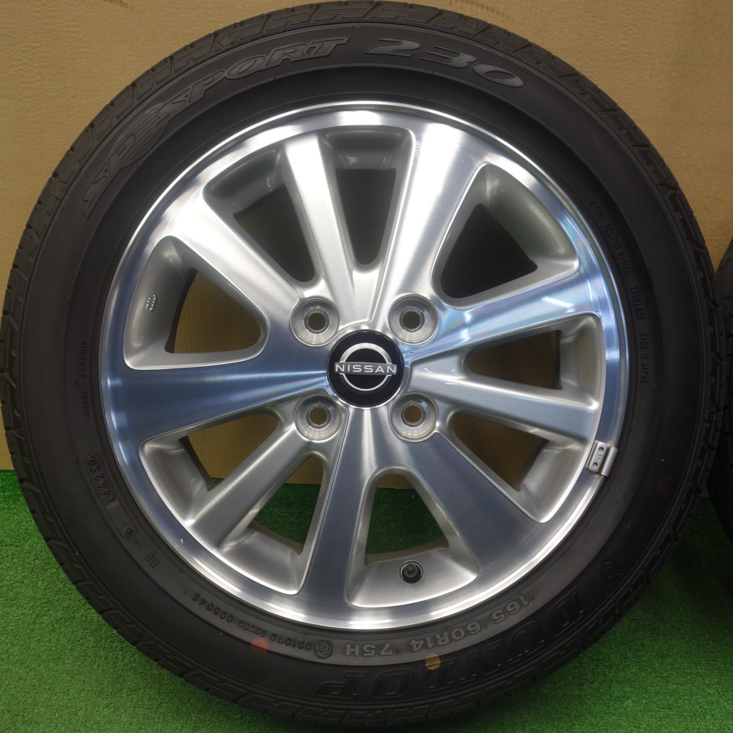 新車外し！25年★日産 クリッパー リオ 純正 165/60R14 ダンロップ SPスポーツ 230 14インチ PCD100/4H★6032302KTノ