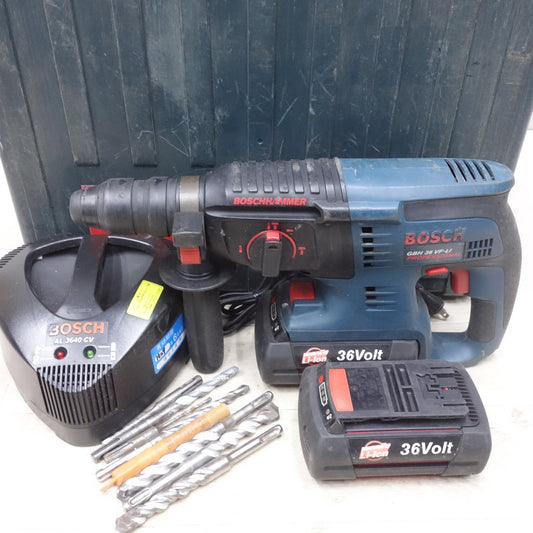 [送料無料] バッテリー2個！付属品付き◆BOSCH ボッシュ 充電式 ハンマードリル GBH 36 VF-LI 電動 工具 ハンマドリル 36V 充電器 コードレス◆