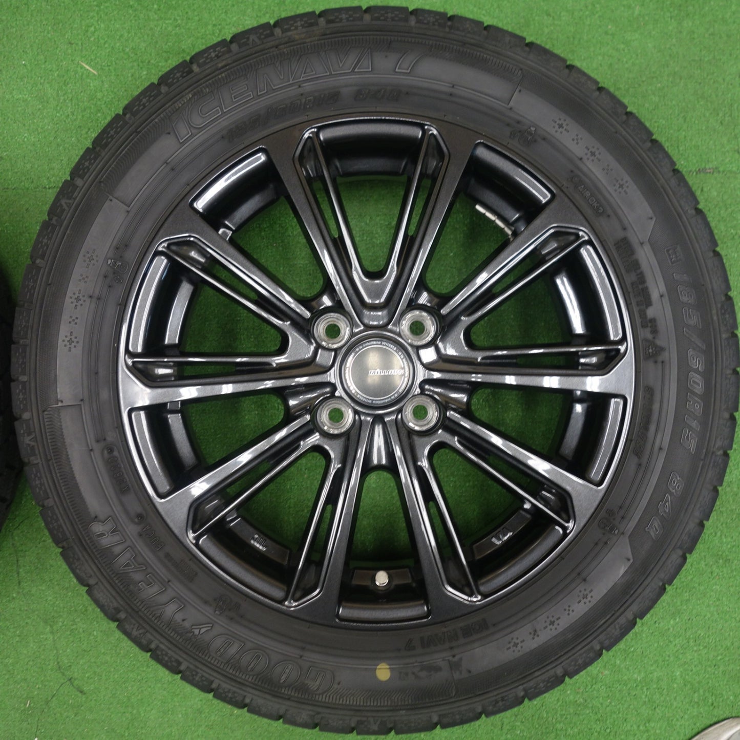 バリ溝！9分◎スタッドレス 185/60R15 グッドイヤー アイスナビ7 MiLLOUS DF ミルアス 15インチ PCD100/4H◎6062201KTス