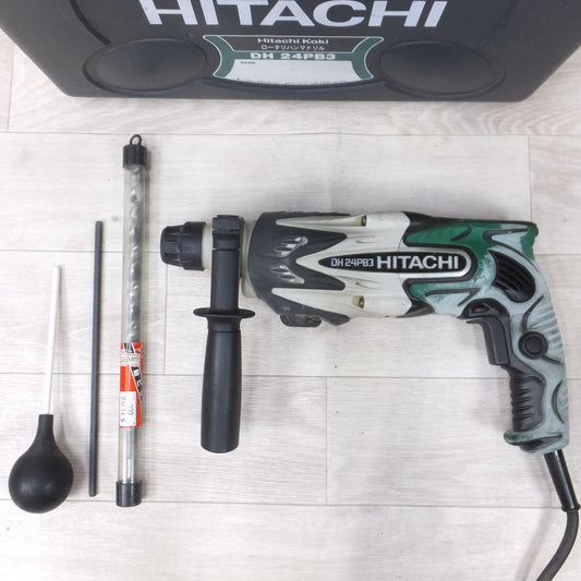 [送料無料] 付属品付き◆日立工機 ロータリ ハンマ ドリル 24mm 100V DH24PB3 ハンマードリル ケース付き HITACHI 電動 工具◆