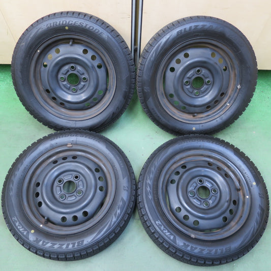 バリ溝！24年！9分◎スタッドレス 155/65R14 ブリヂストン ブリザック VRX2 スチール ホイール 14インチ PCD100/4H◎6093004イス