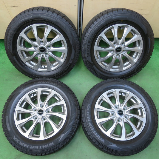 [送料無料] バリ溝！23年！キレイ！ほぼ10分★スタッドレス 195/65R15 ダンロップ ウインターマックス WM02 BALMINUM バルミナ 15インチ PCD114.3/5H★5022604イス