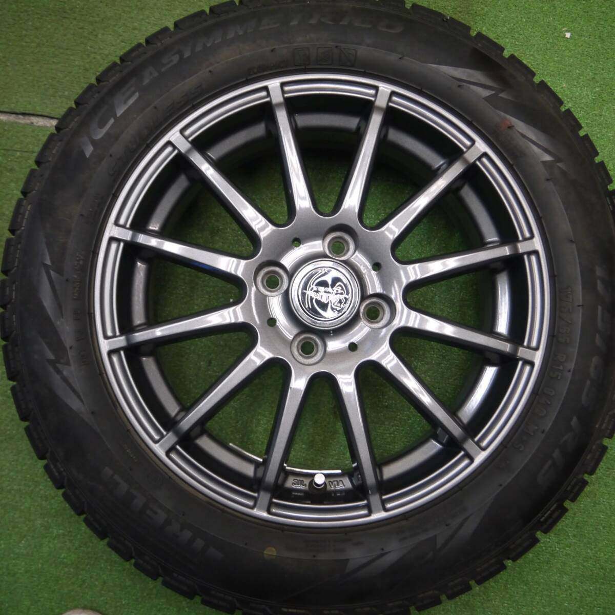 バリ溝！キレイ！9分★スタッドレス 175/65R15 ピレリ アイスアシンメトリコ TEAD テッド 15インチ PCD100/4H★5012213Hス