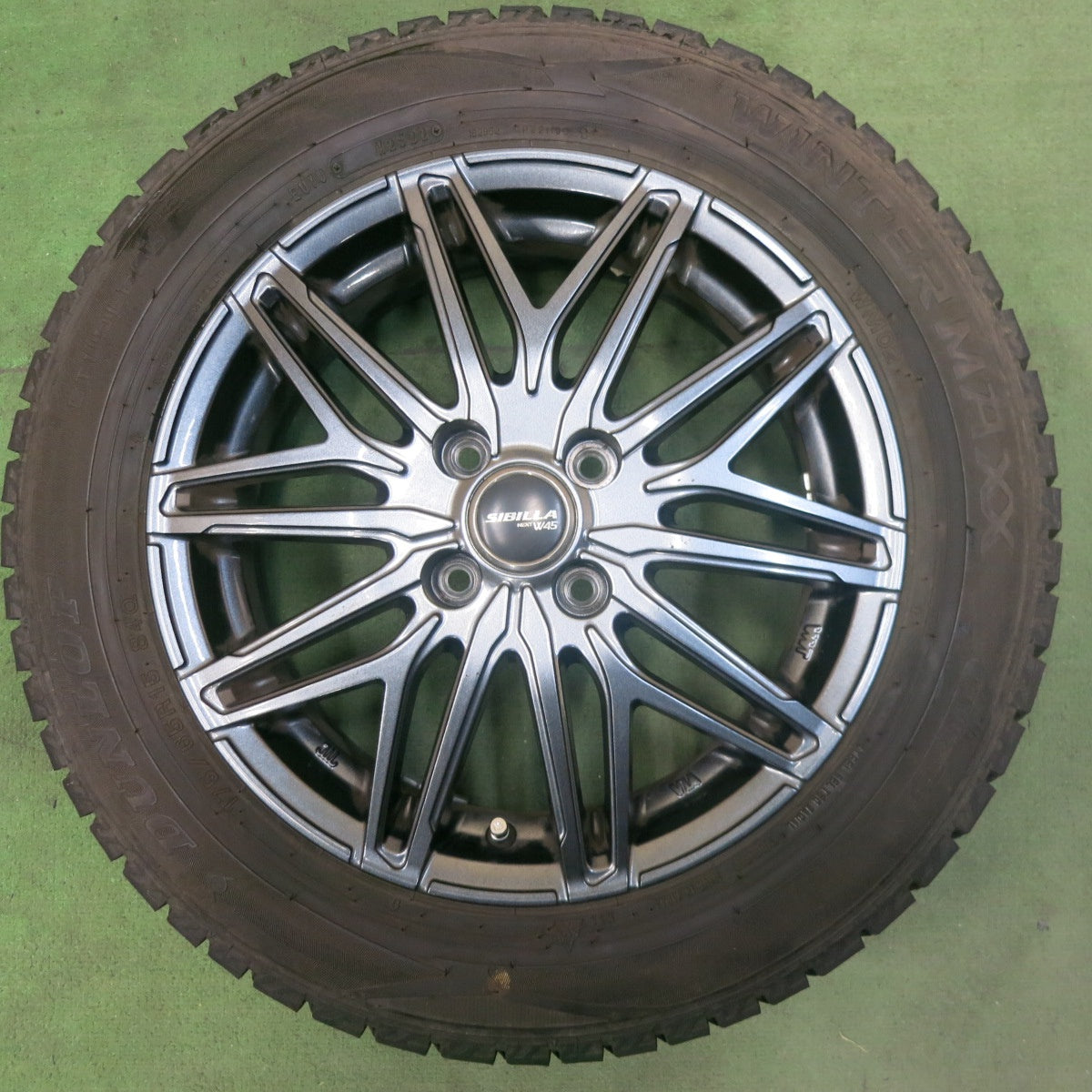 バリ溝！22年！キレイ！9分★スタッドレス 175/65R15 ダンロップ ウインターマックス WM02 SIBILLA NEXT W45 シビラ 15インチ PCD100/4H★5110301SKス