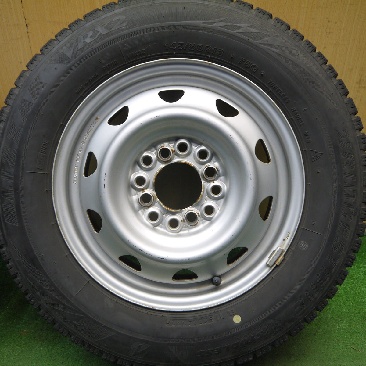 4本価格！22年◎スタッドレス 145/80R13 ブリヂストン ブリザック VRX2 スチール ホイール 13インチ PCD100 110 114.3/4H マルチ◎6090402Hス