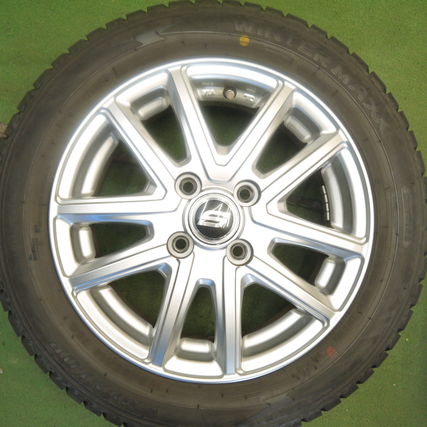 バリ溝！キレイ！9分◎スタッドレス 155/65R14 ダンロップ ウインターマックス WM02 STRANGER ストレンジャー 14インチ PCD100/4H◎6062210Hス