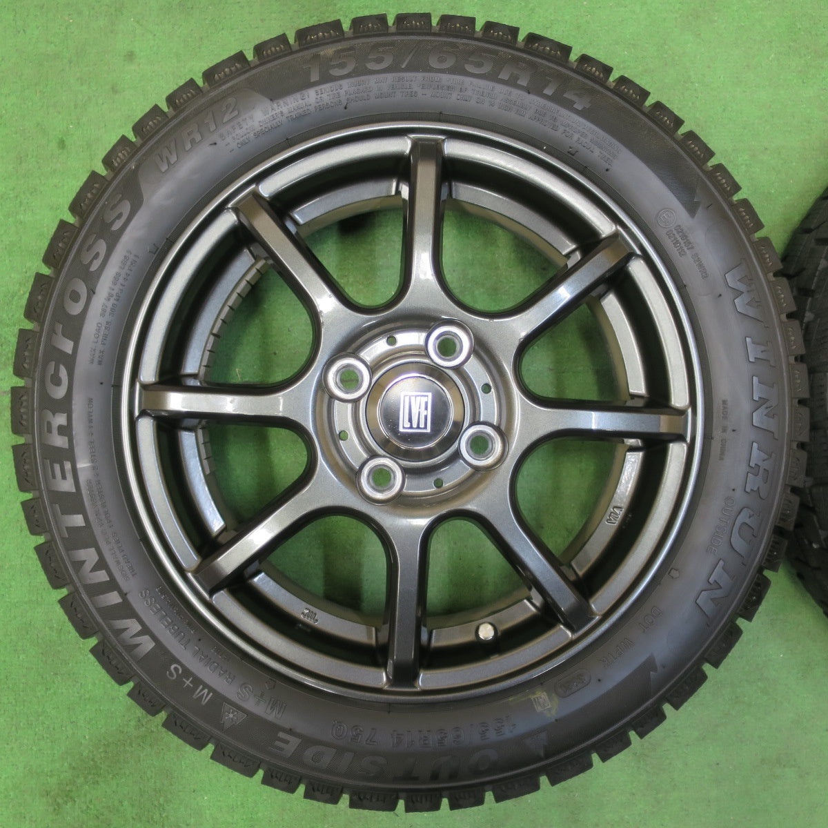 [送料無料] バリ溝！20年！キレイ！8.5分★スタッドレス 155/65R14 ウィンラン WINTERCross WR12 LVF-2 TOPY トピー 14インチ PCD100/4H★4110810イス