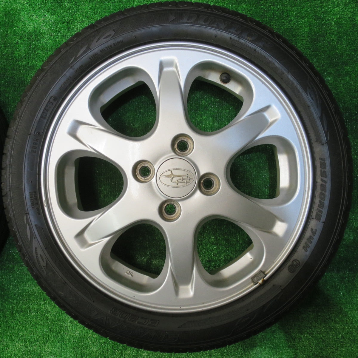 バリ溝！8.5分★スバル R1 純正 155/60R15 ダンロップ エナセーブ EC203 15インチ PCD100/4H★5101104NJノ