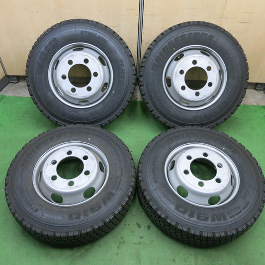 タイヤほぼ未使用！21年★トラック タイヤ 225/80R17.5 123/122L スタッドレス ブリヂストン W910 スチール ホイール 17.5インチ PCD222.25/6H★5050903ナス