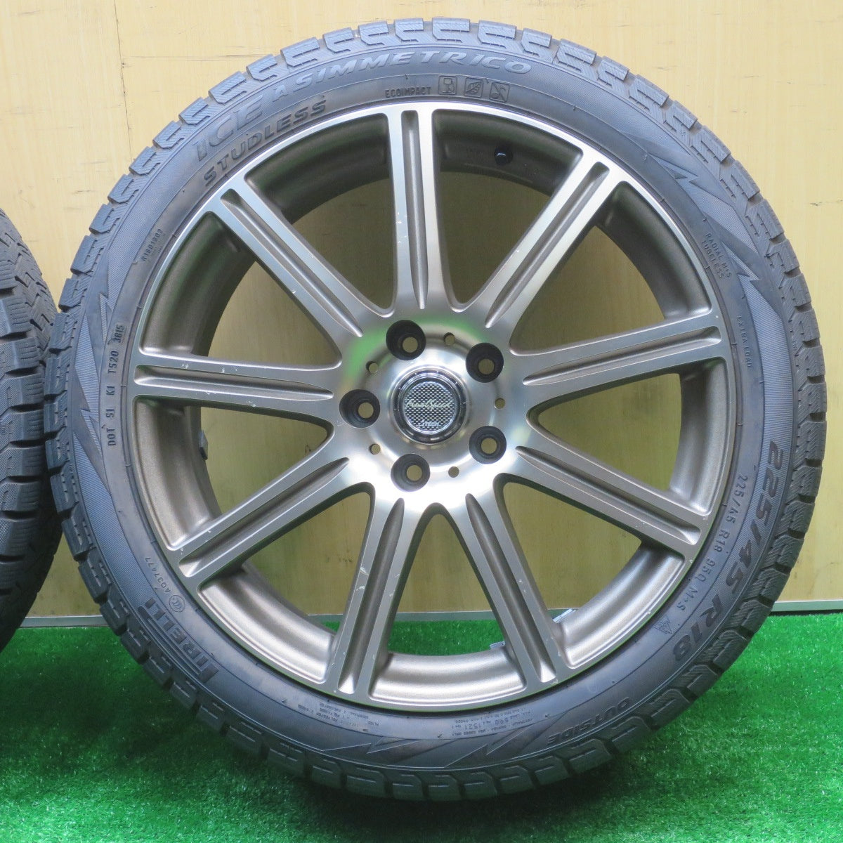 バリ溝！9.5分★スタッドレス Final Speed 225/45R18 ピレリ アイスアシンメトリコ ATECH ファイナルスピード PCD114.3/5H★5100807NJス
