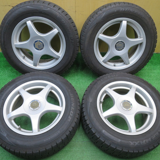 バリ溝！21年！9分★スタッドレス 195/65R15 ダンロップ ウインターマックス WM02 LUPS 社外 アルミ 15インチ PCD114.3/4H 5H マルチ★5110401NJス