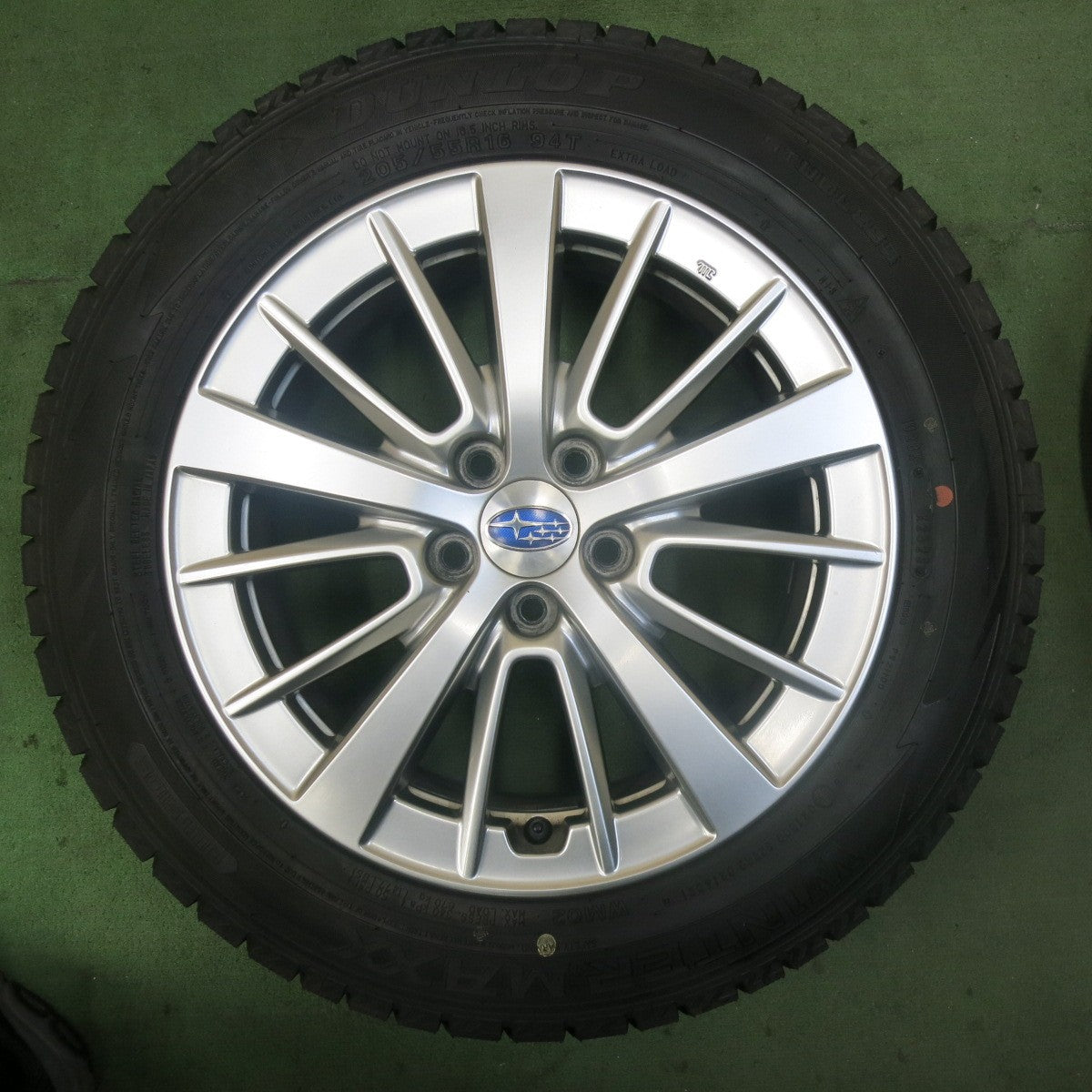 超バリ溝！23年！キレイ！ほぼ10分★スバル インプレッサ 純正 ENKEI 205/55R16 スタッドレス ダンロップ ウインターマックス WM02 エンケイ 16インチ PCD100/5H★5112103SKス