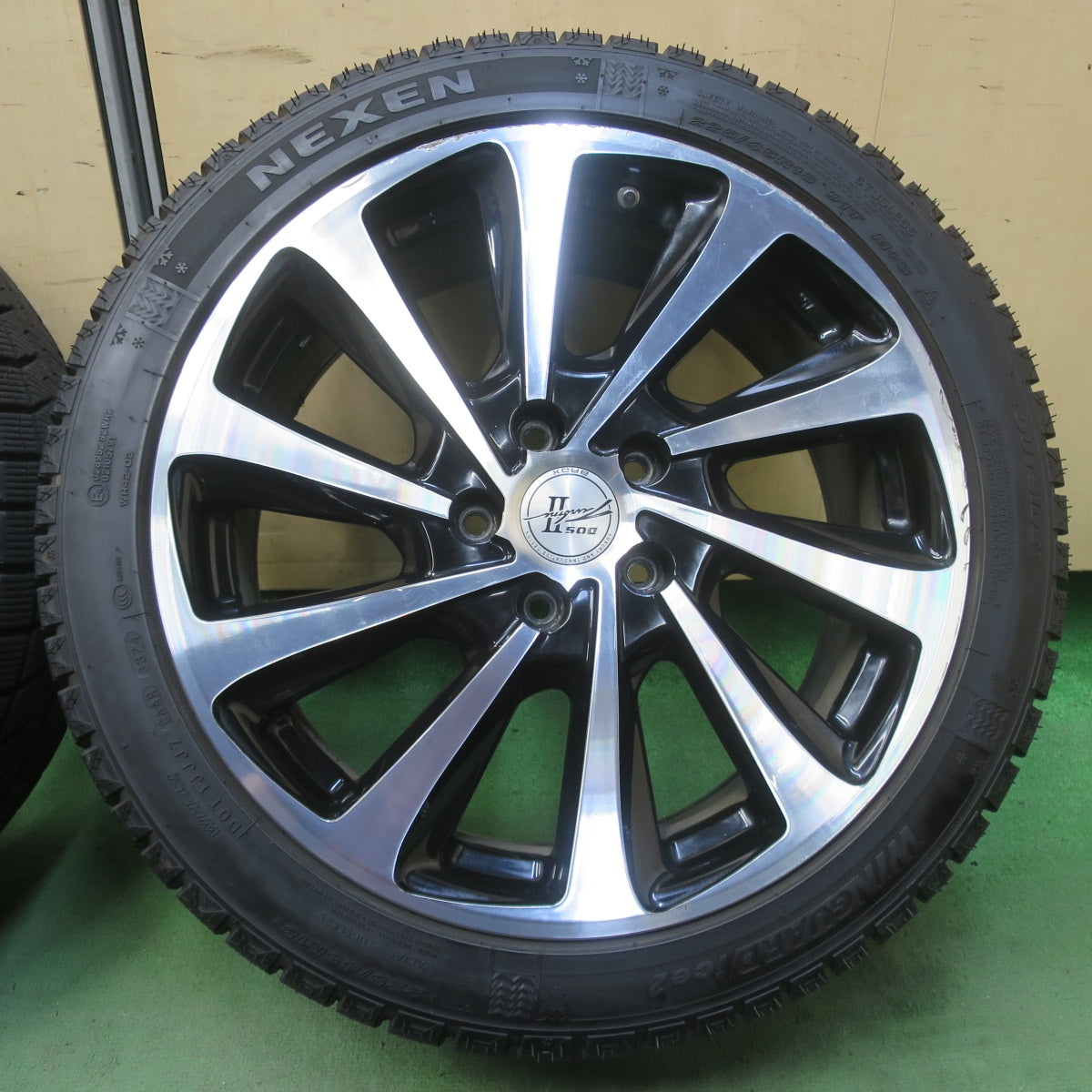バリ溝！24年！9.5分★スタッドレス 225/45R18 ネクセン ウィンガード アイス2 BADX D.O.S. TURBINE Ⅱ DOS 18インチ PCD114.3/5H★6051303イス