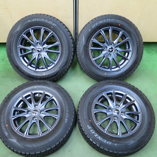 バリ溝！22年！キレイ！ほぼ10分★スタッドレス 185/70R14 ダンロップ ウインターマックス WM02 WAREN ヴァーレン 14インチ PCD100/4H★5112808TTス