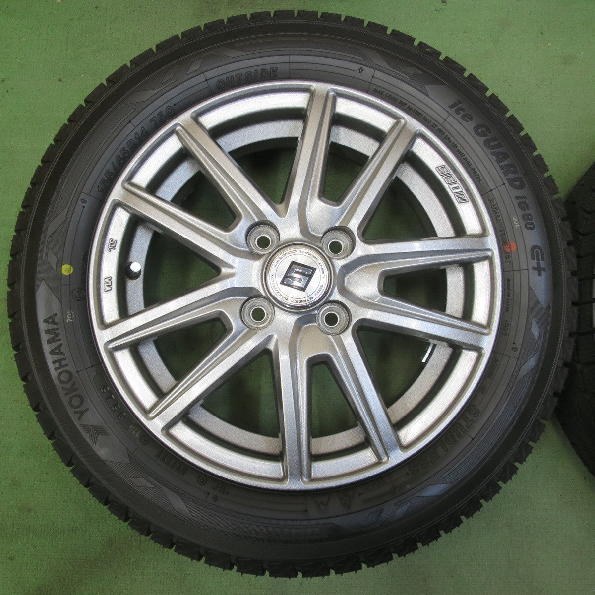 ほぼ未使用！25年！キレイ★スタッドレス 155/65R14 ヨコハマ アイスガード iG80 SEIN SS ザイン 14インチ PCD100/4H★6041805イス
