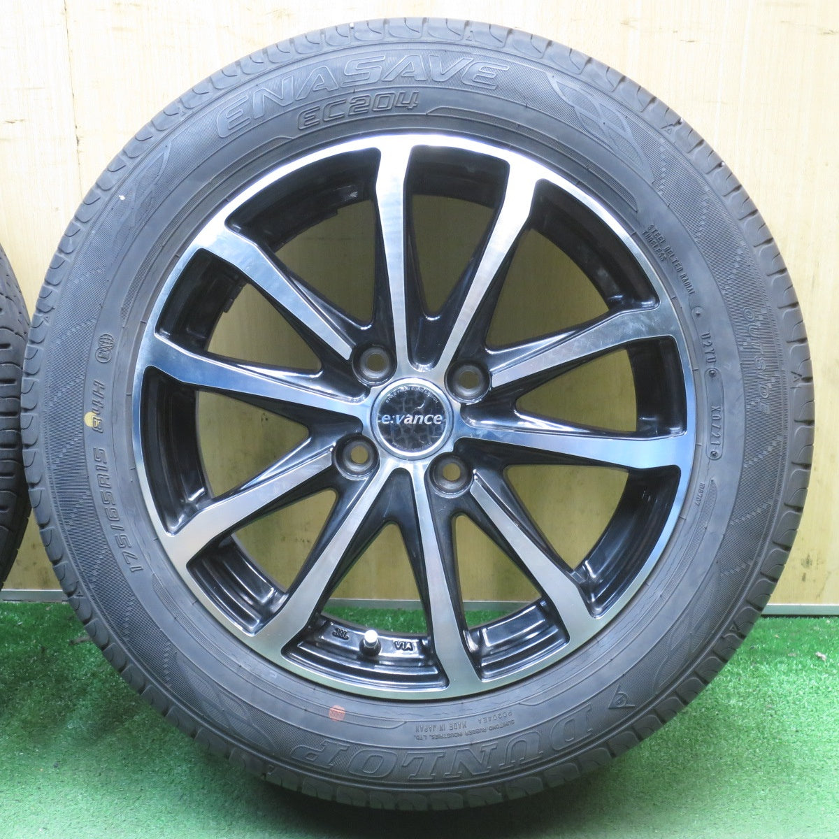 バリ溝！9.5分◎175/65R15 ダンロップ エナセーブ EC204 e vance HA1 エヴァンス 15インチ PCD100/4H◎6082805NJノ
